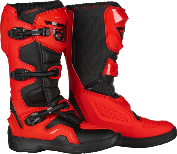 FLY RACING Maverik Boots Red/Black Size 07 - Performance and Comfort