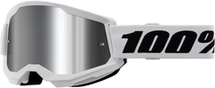 100-PERCENT Strata 2 Goggle White Mirror Silver Lens - Part Number 50028-00019