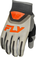 FLY RACING F 16 Gloves Grey/Orange MD - Premium Performance Riding Gloves