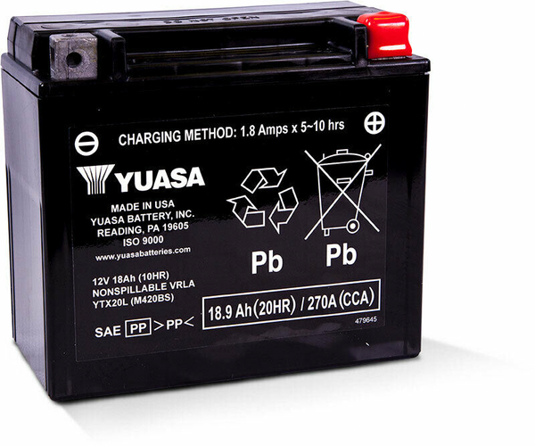 YUASA YUAM420BS Battery YTX20L Sealed Factory Activated