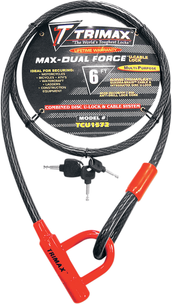 TRIMAX TCU1572 U-Lock and Cable Lock - 72 Inch