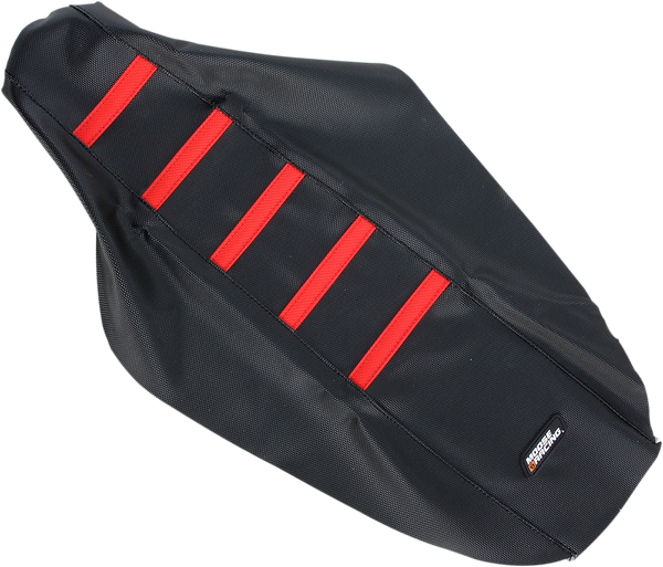 MOOSE RACING Ribbed Seat Cover - Black Cover/Red Ribs - CR12500-331RT