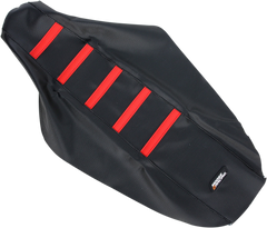 MOOSE RACING Ribbed Seat Cover - Black Cover/Red Ribs - CR12500-331RT