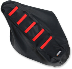 MOOSE RACING Ribbed Seat Cover - Black with Red Ribs - Part CRF15007-331RT for Honda CRF150