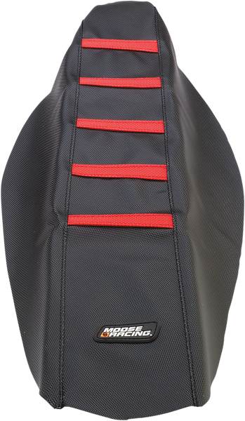 MOOSE RACING Ribbed Seat Cover - Black Cover/Red Ribs for Honda CRF450 - Part CRF45013-331RT