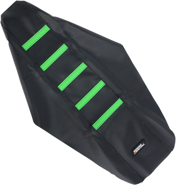 MOOSE RACING Ribbed Seat Cover - Black with Green Ribs - Part KX12503-334RT for Kawasaki KX