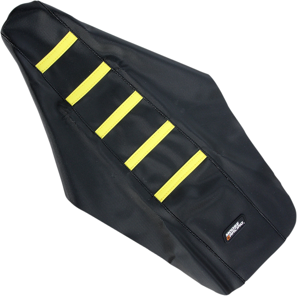 MOOSE RACING Ribbed Seat Cover - Black Cover/Yellow Ribs - RM12501-331RT for Suzuki RM125