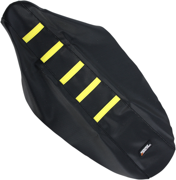 MOOSE RACING Ribbed Seat Cover - Black with Yellow Ribs - RMZ25010-331RT