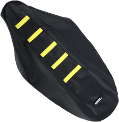 MOOSE RACING Ribbed Seat Cover - Black with Yellow Ribs - RMZ25010-331RT