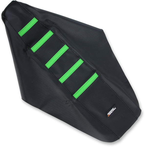 MOOSE RACING Ribbed Seat Cover - Black Cover/Green Ribs - Part Number KXF25009-334RT