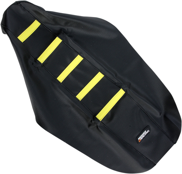 MOOSE RACING Ribbed Seat Cover - Black Cover/Yellow Ribs - RMZ45005-331RT