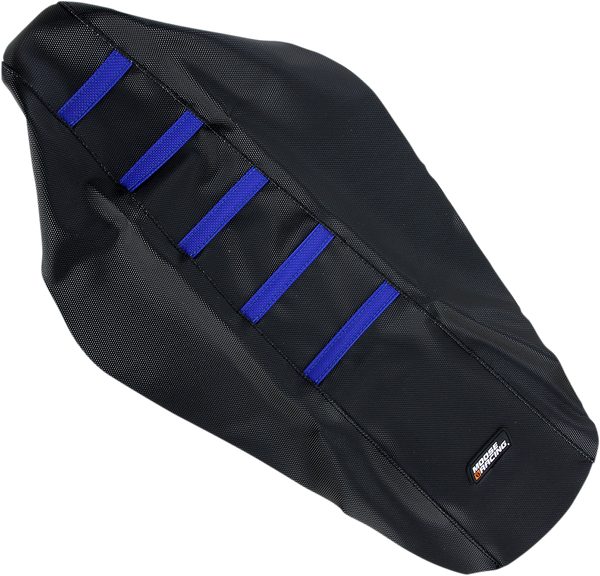 MOOSE RACING Ribbed Seat Cover - Black Cover/Blue Ribs - Part YZ12502-332RT for Yamaha YZ125