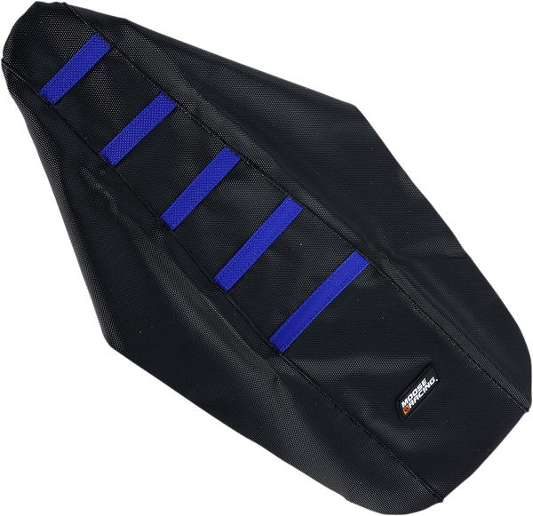 MOOSE RACING Ribbed Seat Cover - Black Cover/Blue Ribs - Part Number YZ8502-332RT