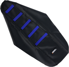 MOOSE RACING Ribbed Seat Cover - Black Cover/Blue Ribs - Part Number YZ8502-332RT