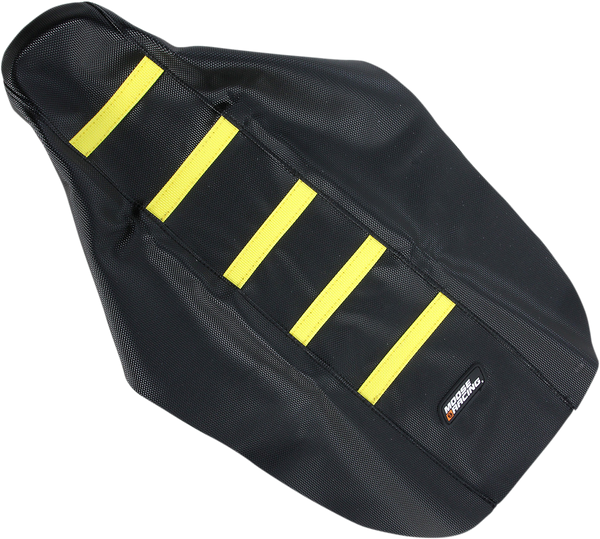 MOOSE RACING Ribbed Seat Cover - Black with Yellow Ribs - RM8502-331RT