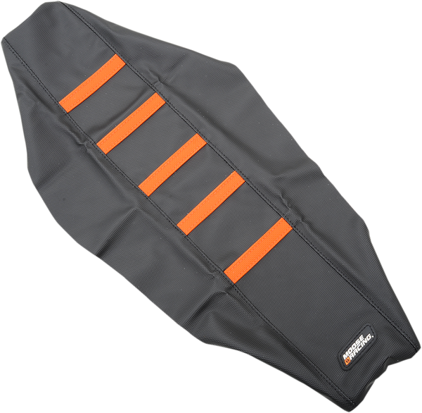 MOOSE RACING KTM25015 Ribbed Seat Cover - Black Cover/Orange Ribs