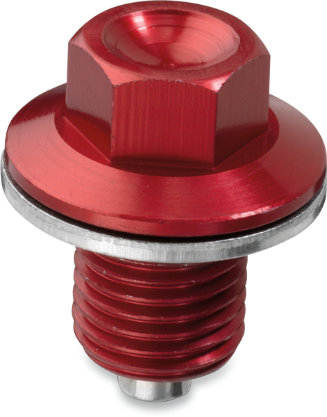 MOOSE RACING Magnetic Drain Plug - Red - Yamaha DP107-2