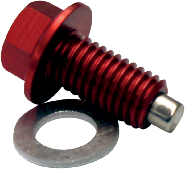 MOOSE RACING Magnetic Drain Plug - Red - Kawasaki DP120