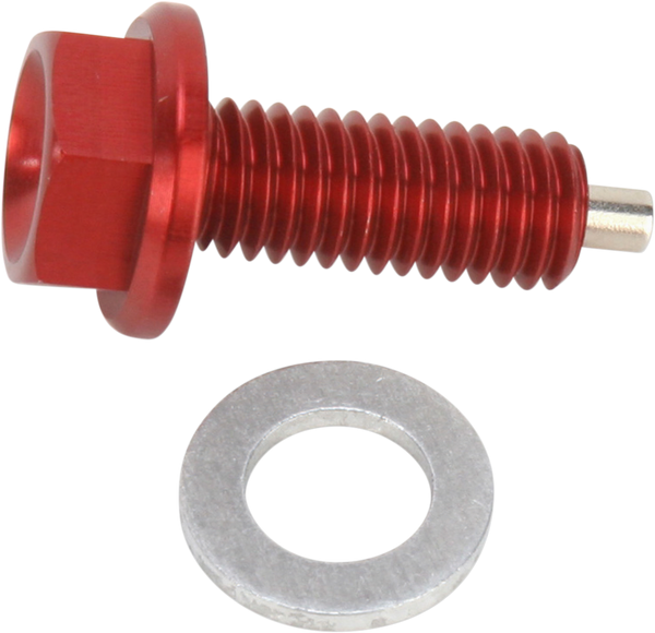 MOOSE RACING Magnetic Drain Plug - Red - Honda DP129