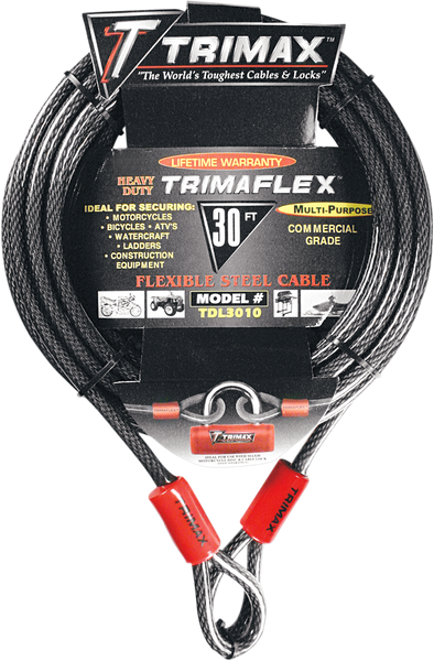 TRIMAX TDL3010 30' Cable Lock - Maximum Security for Your Valuables