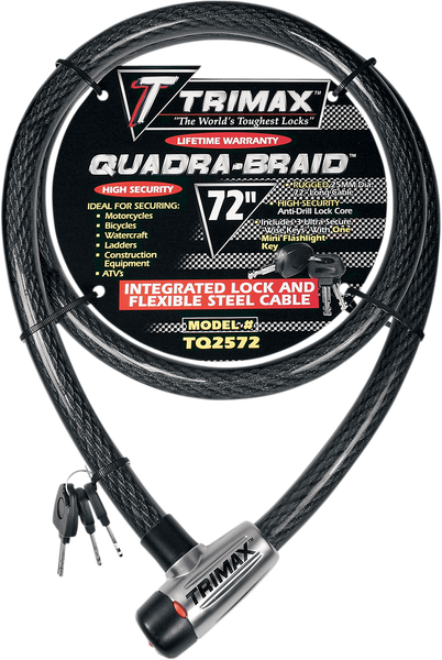 TRIMAX Quad Braid Lock - 72" TQ2572 for Bikes and Trailers