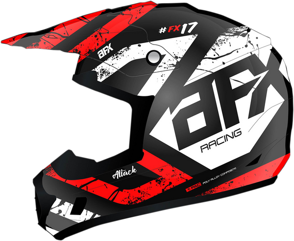 AFX FX-17 Helmet - Attack - Matte Black/Red - Small - Part 0110-7149