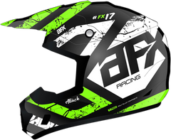 AFX FX-17 Helmet - Attack - Matte Black/Green - XS - Part Number 0110-7178