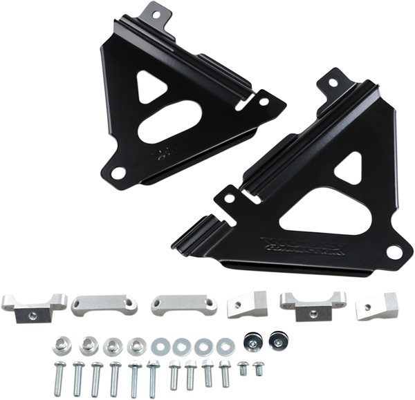 WORKS CONNECTION Radiator Brace Set - Black - Part Number 18-B300 for Kawasaki