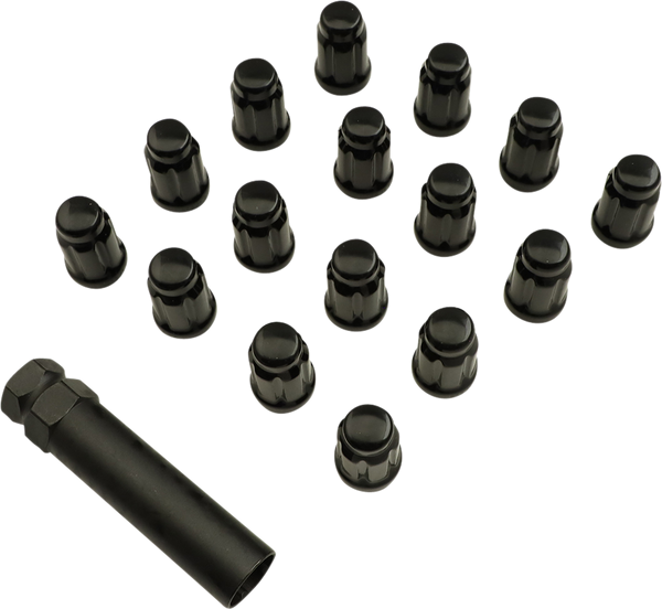 MOOSE UTILITY Splined Lug Nut - 12 mm x 1.25 - Black - 16 Pack SPMO03806BL4