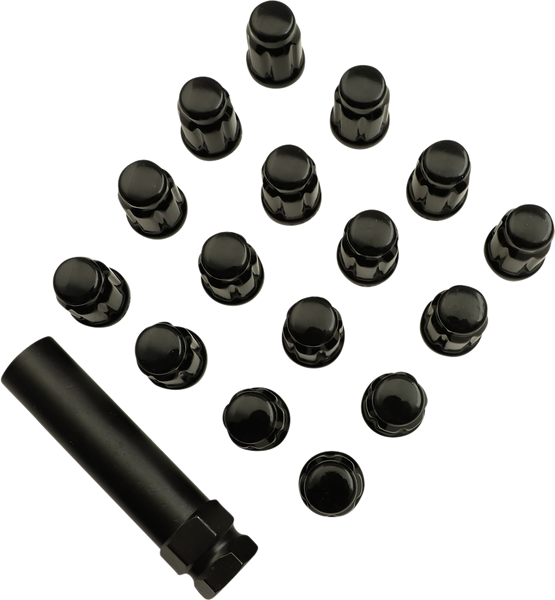 MOOSE UTILITY Splined Lug Nut - 3/8" - Black - 16 Pack SPMO3803BL4