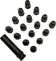 MOOSE UTILITY Splined Lug Nut - 3/8" - Black - 16 Pack SPMO3803BL4