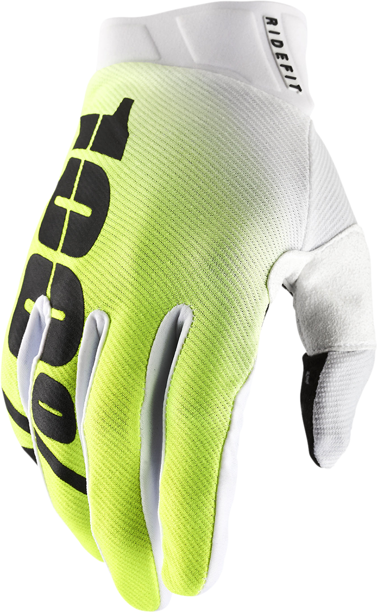 100% Ridefit Gloves Korpo Yellow - Large (Part No. 10010-00017)