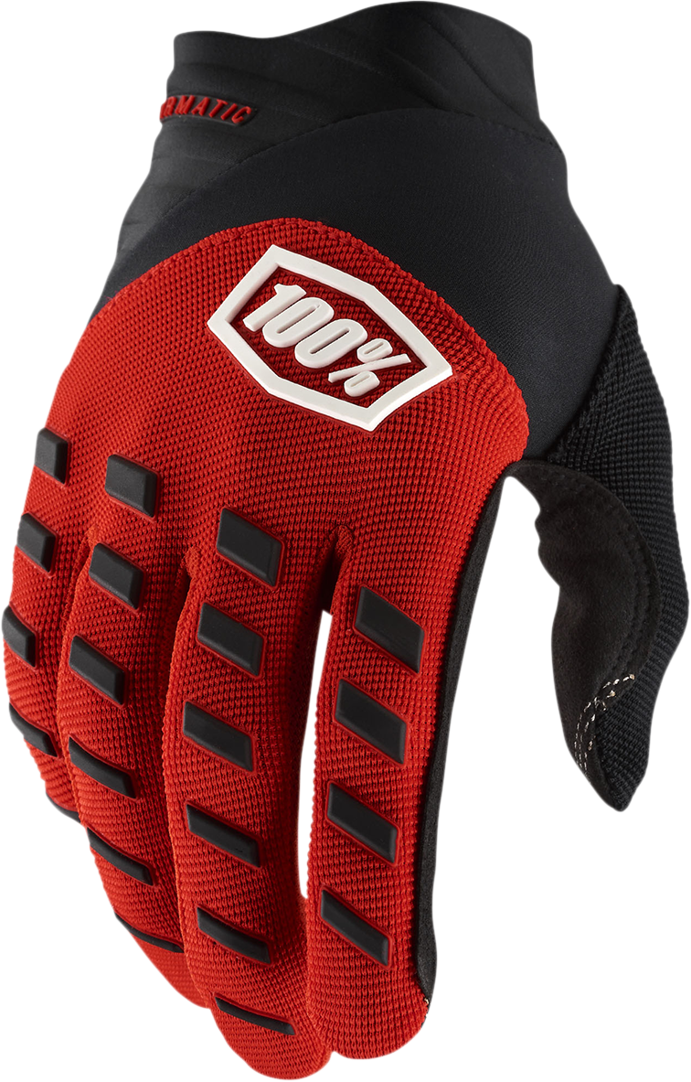 100% Airmatic Gloves - Red/Black Large (Part Number 10000-00027)