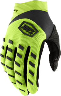 100% Youth Airmatic Gloves - Fluo Yellow/Black, Large (Part Number 10001-00006)