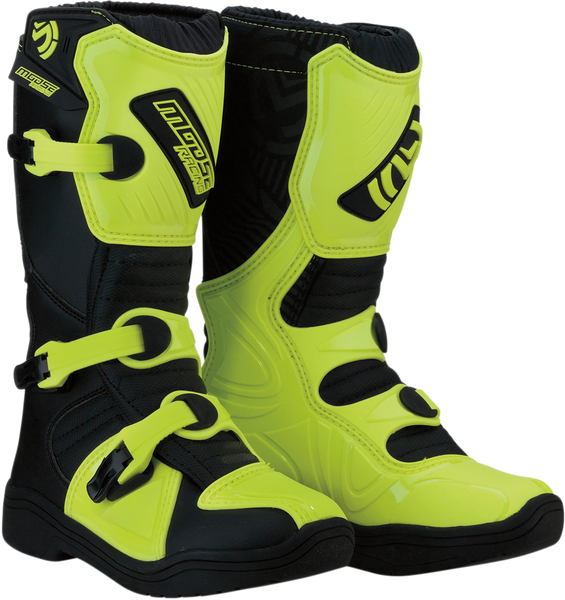 MOOSE RACING M1.3 Boots - Black/Hi-Viz Yellow - Size 1 (Part Number: 3411-0444)