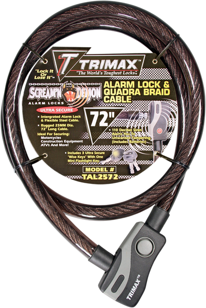 TRIMAX TAL2572 Alarm Cable Lock - 25mm Quadra-Braid Security