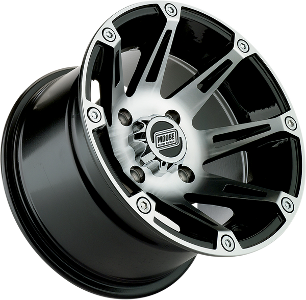 MOOSE UTILITY 387X Rear Wheel - Machined Black - 12x8 - 4/136 - 4+4