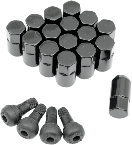 MOOSE UTILITY Lug Nut - 3/8"-24 - Black - Tapered - 16 Pack SP300MO201B