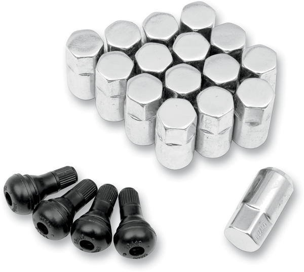 MOOSE UTILITY Lug Nut - 12 mm x 1.25 - Chrome - Flat - 16 Pack SP300MO206