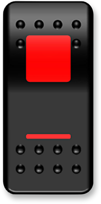 MOOSE UTILITY GNR-PWR Rocker Switch - On/Off with Red LED Backlight