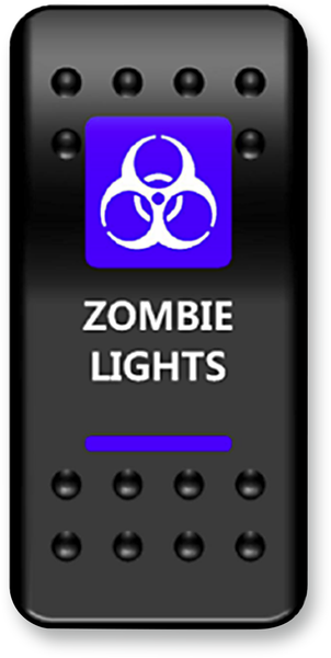 MOOSE UTILITY Rocker Switch - Zombie Blue ZMB-PWR for Easy Night Riding