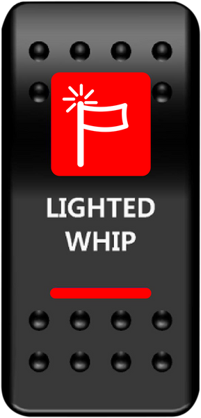 MOOSE UTILITY Rocker Switch - Lighted Whip - Red WHP-PWR-R