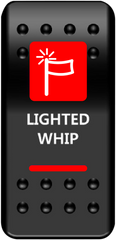 MOOSE UTILITY Rocker Switch - Lighted Whip - Red WHP-PWR-R