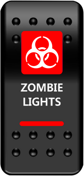 MOOSE UTILITY Rocker Switch - Zombie Lights - Red ZMB-PWR-R