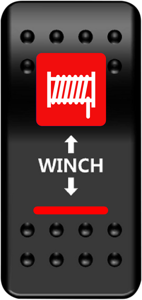 MOOSE UTILITY Rocker Switch for Winch - Red WN-I-O-R