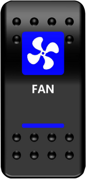 MOOSE UTILITY Rocker Switch - Fan - Blue FAN-PWR