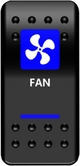 MOOSE UTILITY Rocker Switch - Fan - Blue FAN-PWR