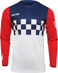 THOR Hallman Differ Cheq Jersey - White/Red/Blue - Large - Part Number 2910-6579