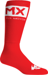 THOR Youth MX Solid Socks - Red/White - Size 1-6 (Part Number: 3431-0661)