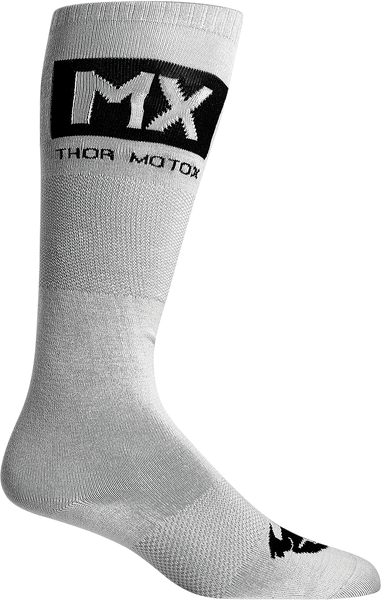 THOR Youth MX Cool Socks - Gray/Black - Size 1-6 (Part Number: 3431-0664)